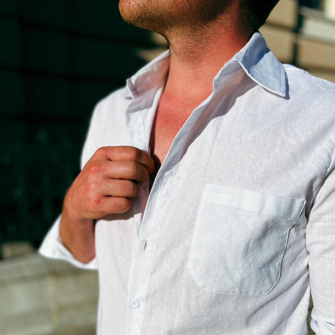 Lightweight Men's Cotton Shirt - Elias-Green-M-Nora Luxe