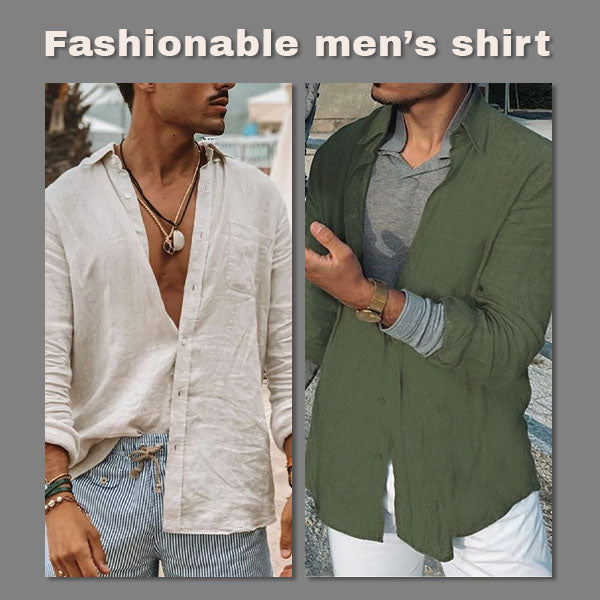Lightweight Men's Cotton Shirt - Elias-Green-M-Nora Luxe