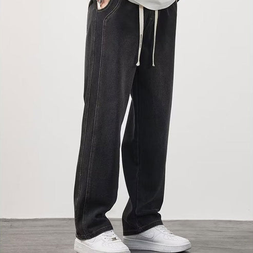 Lightweight Men's Jeans with Straight Leg – Julian-Black-M-Nora Luxe