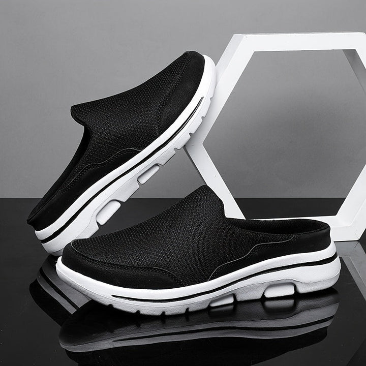 Lightweight Men's Slip-On Slippers with Comfortable Footbed - Lucas-Black-2.5-Nora Luxe