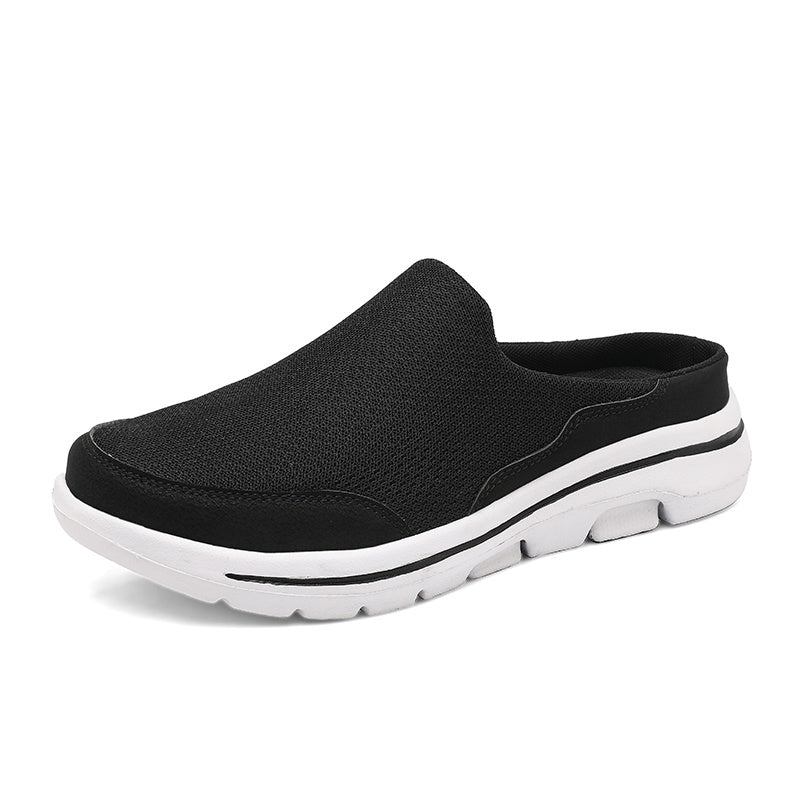 Lightweight Men's Slip-On Slippers with Comfortable Footbed - Lucas-Black-2.5-Nora Luxe