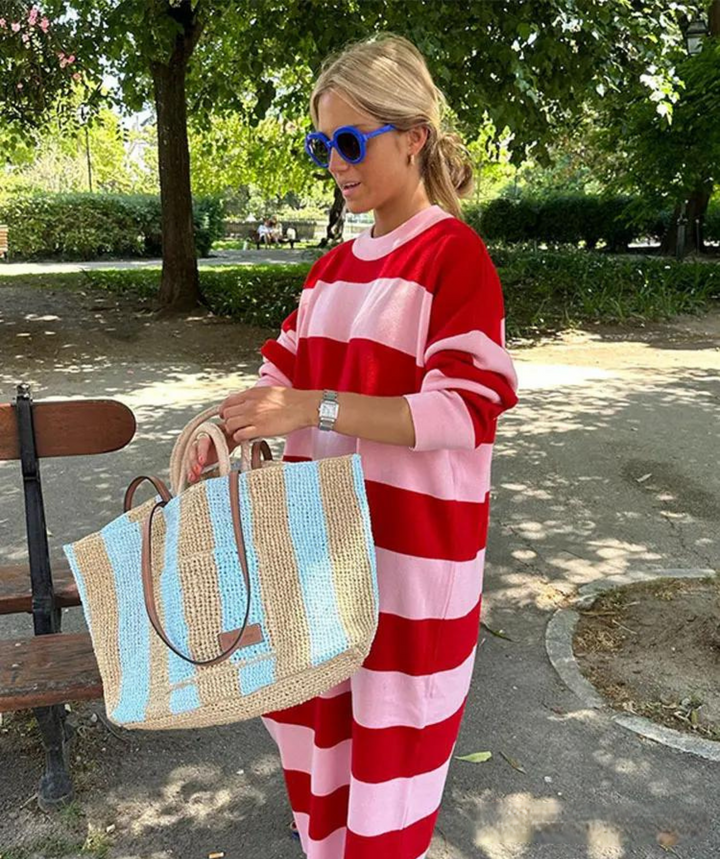 Lightweight Striped Summer Dress with Loose Fit – Malou-XS-State of Style