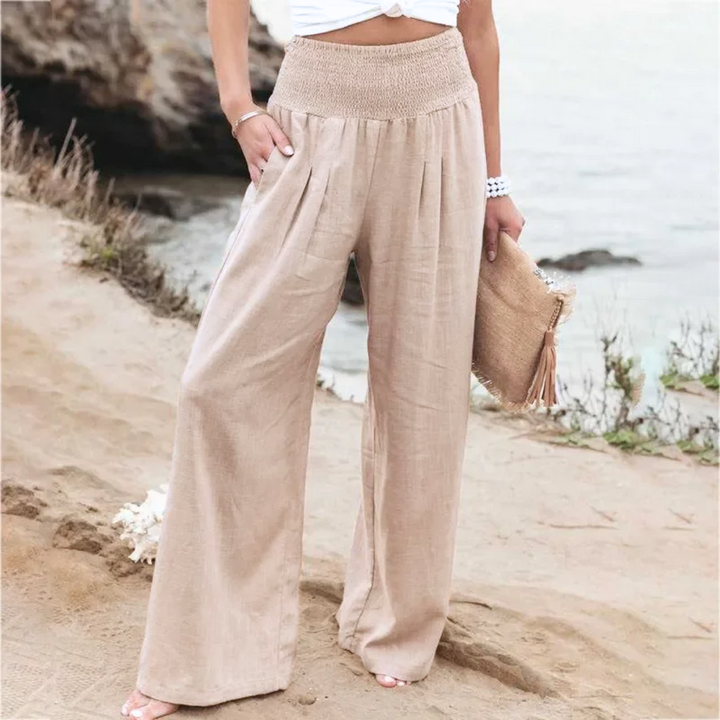 Lightweight Summer Trousers - Solana-apricot-S-Nora Luxe