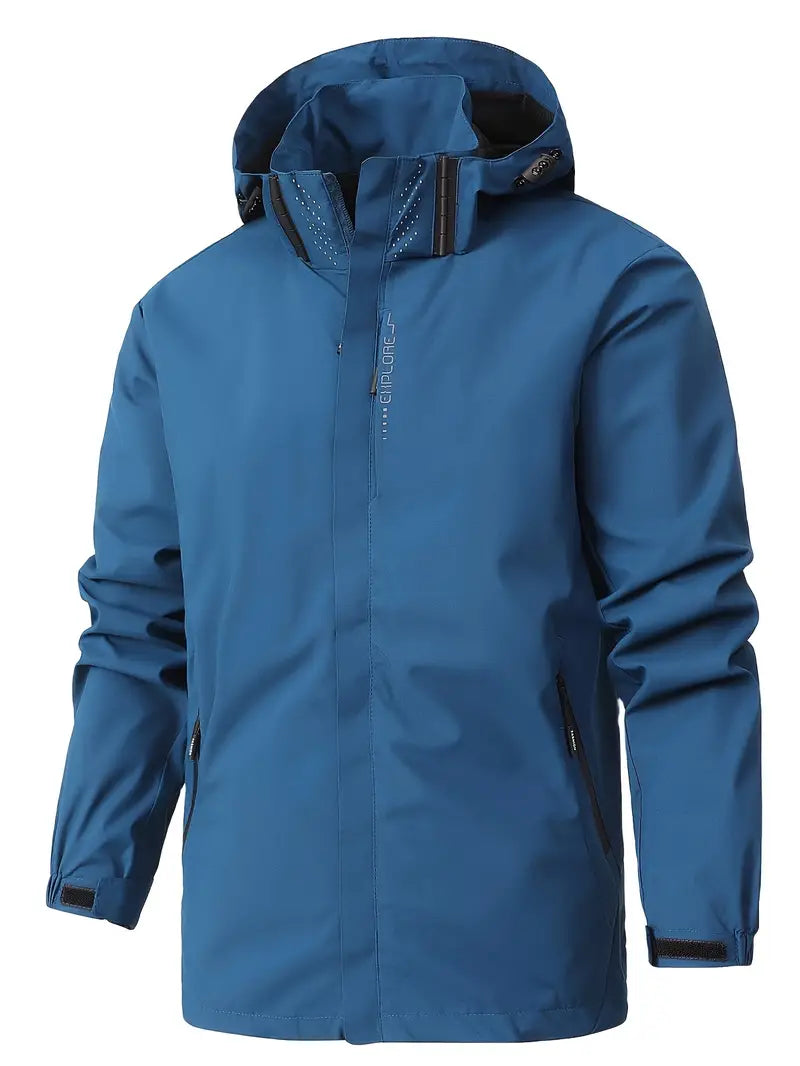 Lightweight Waterproof Jacket for Men - Finn-Deep Sky Blue-XS-Nora Luxe