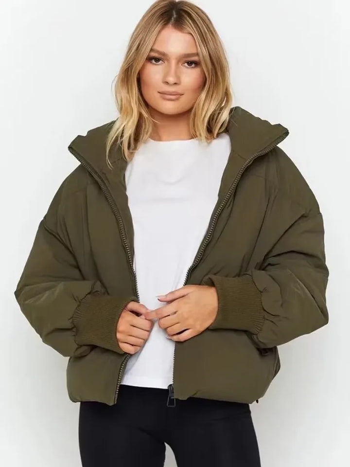 Lightweight Women's Puffer Jacket - Sofia-Green-S-Nora Luxe