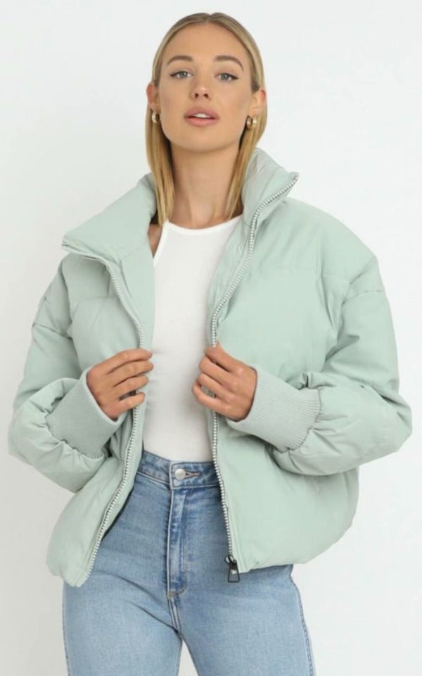Lightweight Women's Puffer Jacket - Sofia-Light Green-S-Nora Luxe
