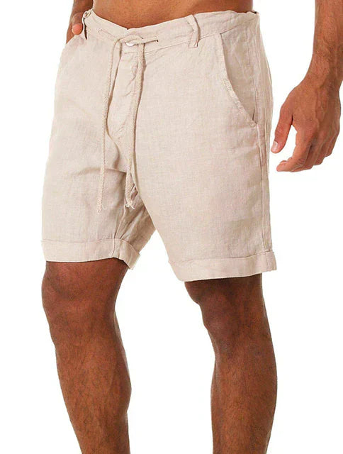Linen Men's Shorts - Jasper-Beige-S-Nora Luxe