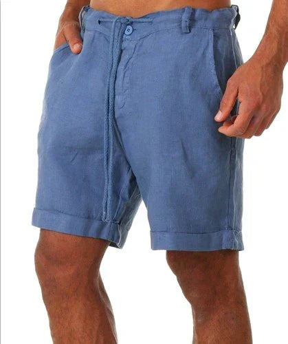 Linen Men's Shorts - Jasper-Blue-S-Nora Luxe