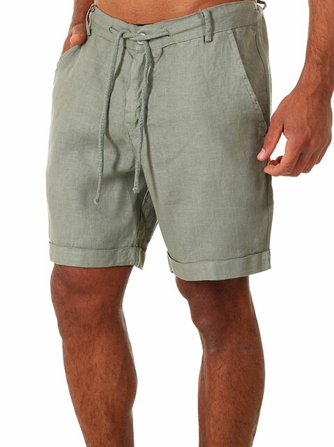 Linen Men's Shorts - Jasper-Green-S-Nora Luxe