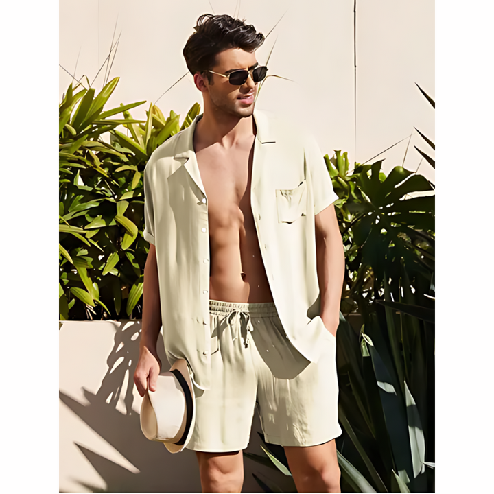 Linen Men's Summer Set – Jairo-Beige-S-State of Style