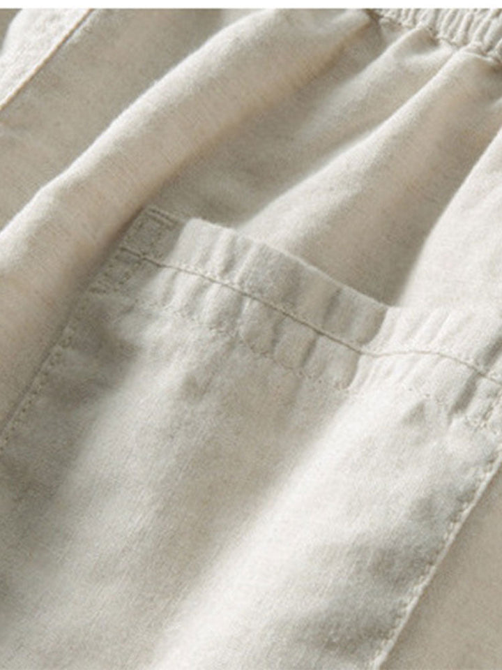 Linen Shirt and Trouser Set - Antonio-Marine blue-S-Nora Luxe