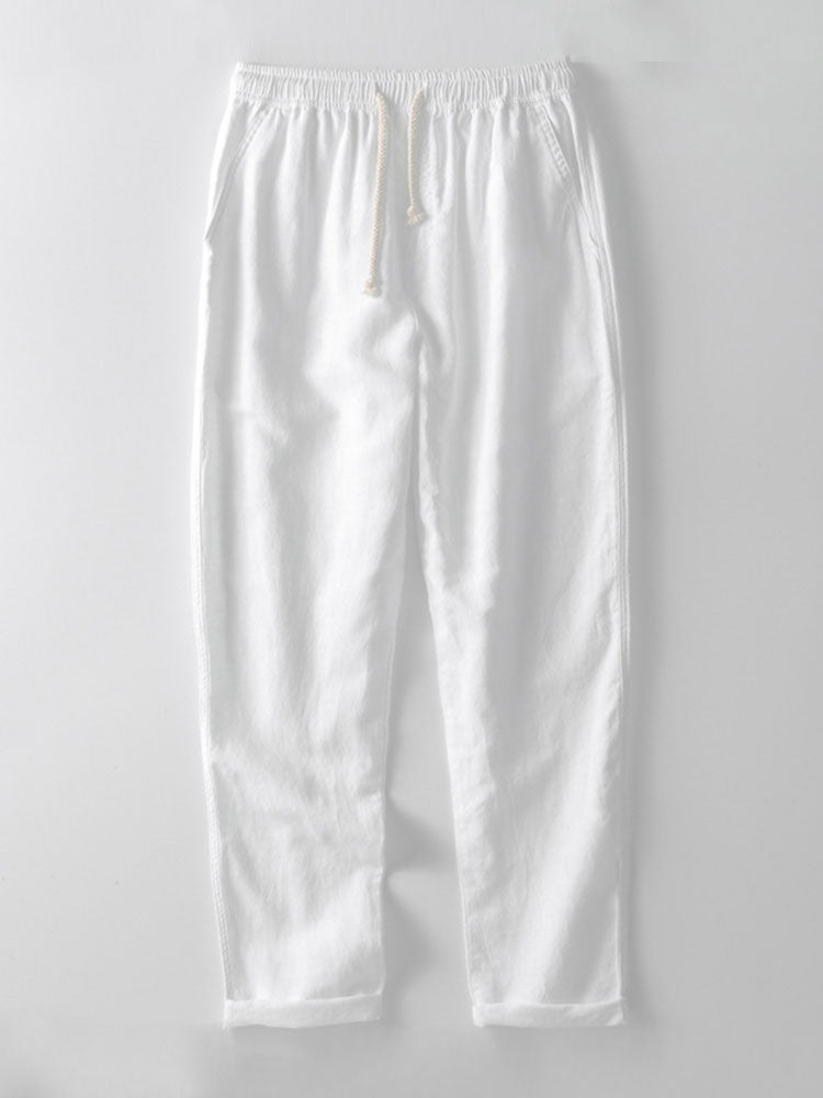 Linen Shirt and Trouser Set - Antonio-Marine blue-S-Nora Luxe