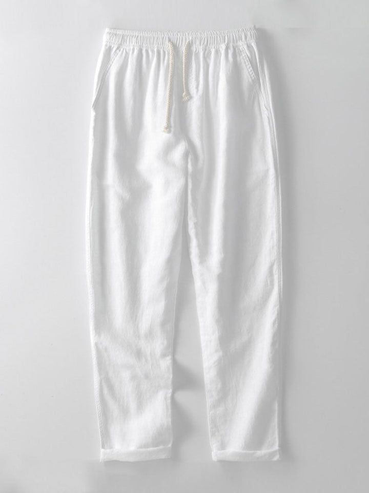 Linen Shirt and Trouser Set - Antonio-Marine blue-S-Nora Luxe