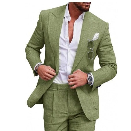 Linen Suit for Men - Felix-Green-M-Nora Luxe