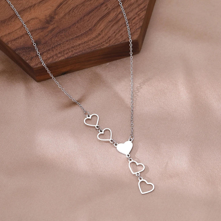 Linked Heart Gold Necklace | Elegant and Timeless Jewellery-GOLD-Nora Luxe