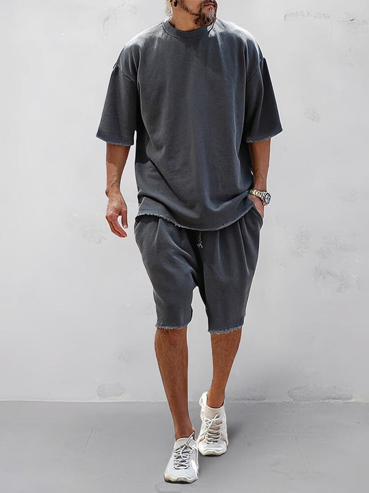 Locking leisure sports set for men – Farid-Dark grey-M-Nora Luxe