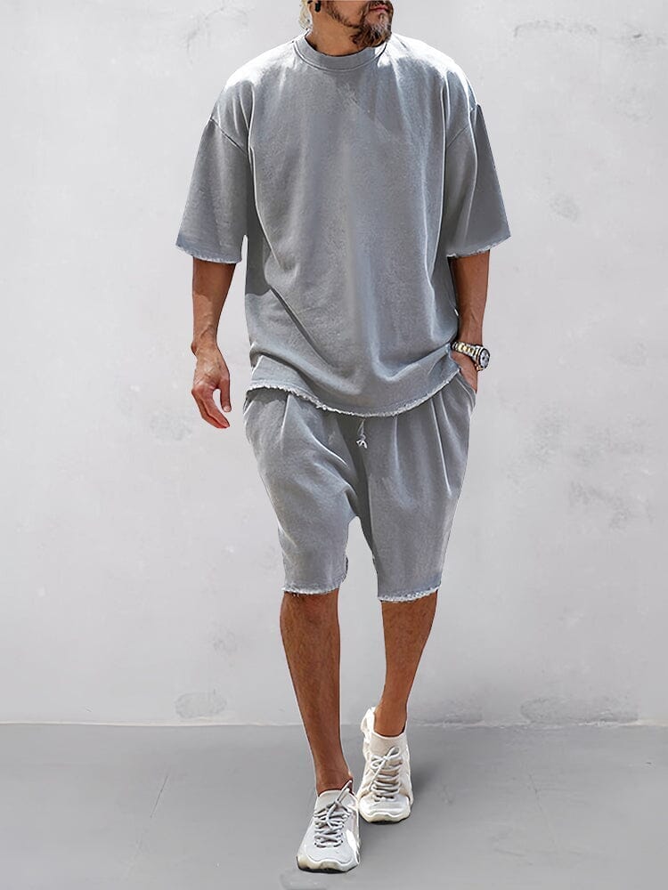 Locking leisure sports set for men – Farid-Light grey-M-Nora Luxe