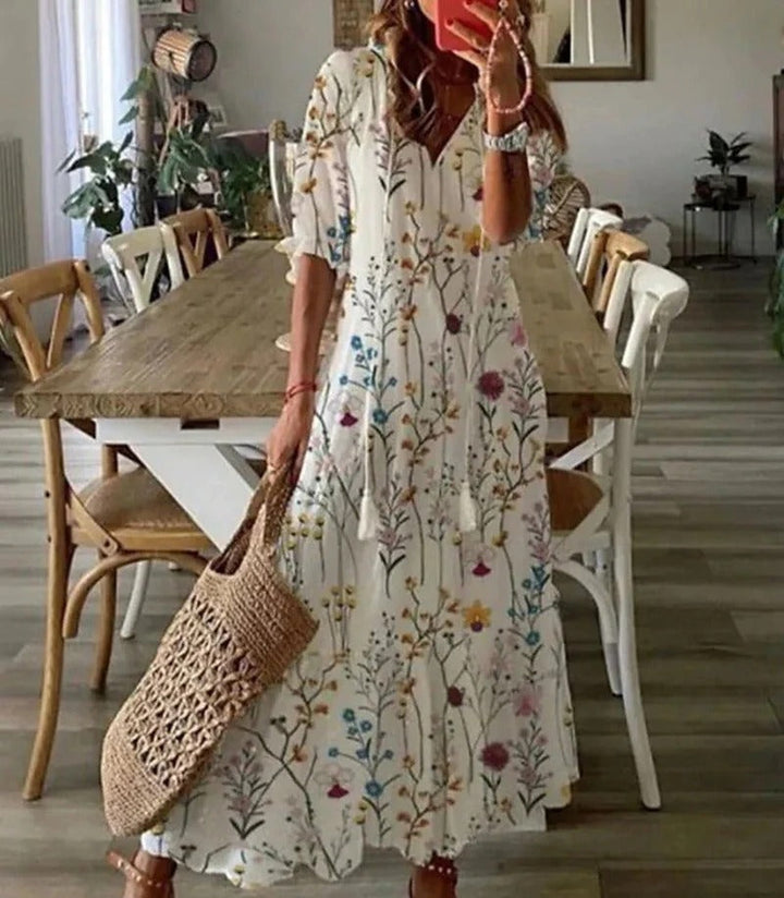 Long Boho Dress - Luna-Multicolored-S-Nora Luxe
