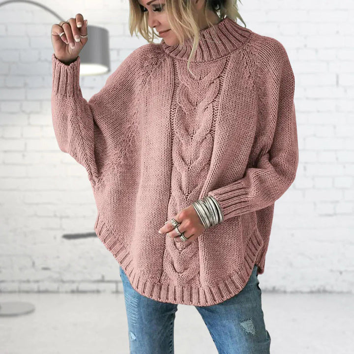 Long Coarse Knitted Women's Sweater - Elise-Pink-S-Nora Luxe