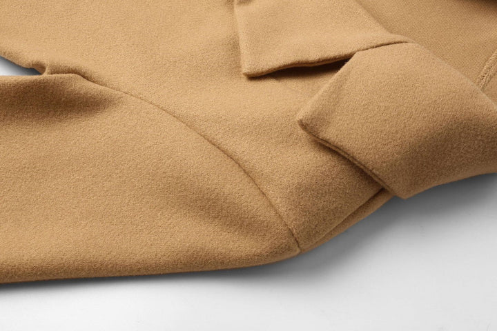 Long Double-Breasted Wool-Look Coat for Women - Elise-Black-S-Nora Luxe