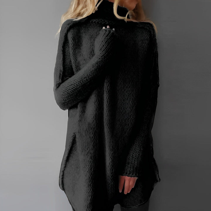 Long Knitted Sweater - Livia-Black-S-Nora Luxe