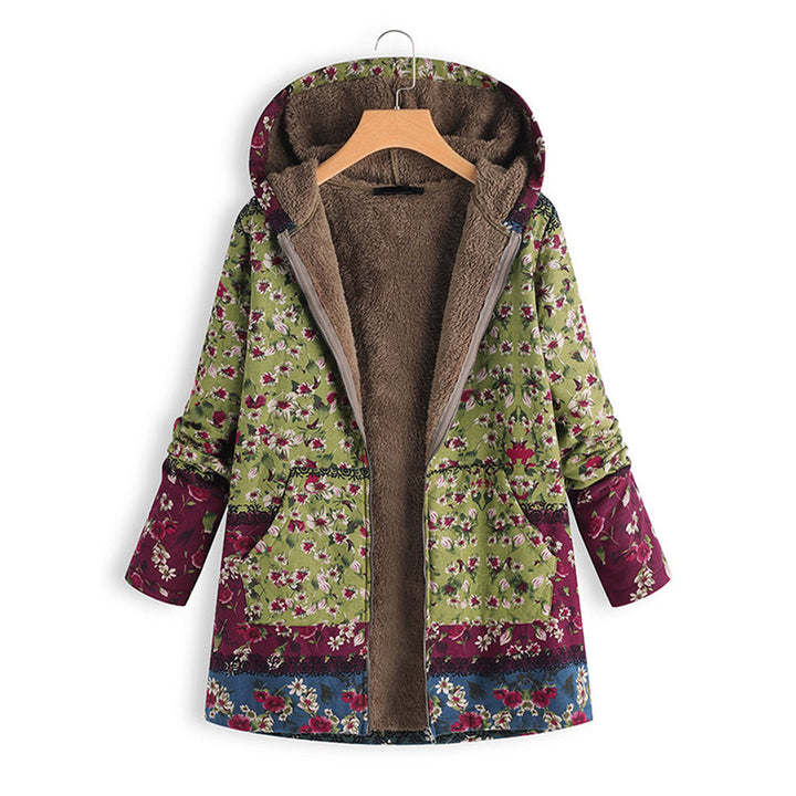 Long Ladies Teddy Coat with Hood - Seraphina-Green-S-Nora Luxe
