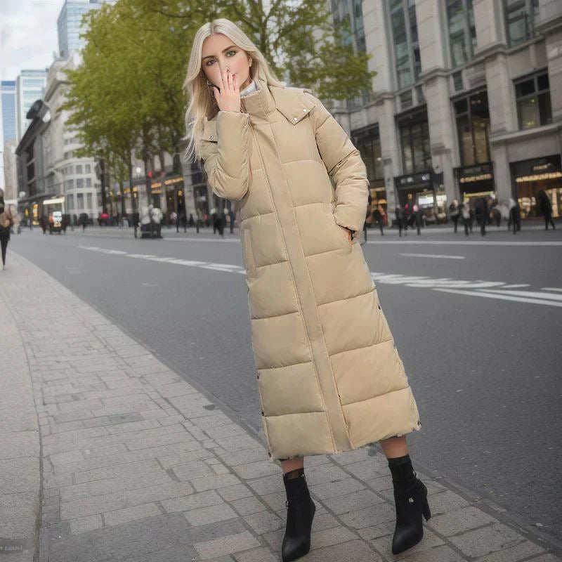 Long Ladies Winter Coat - Isabella-Black-S-Nora Luxe