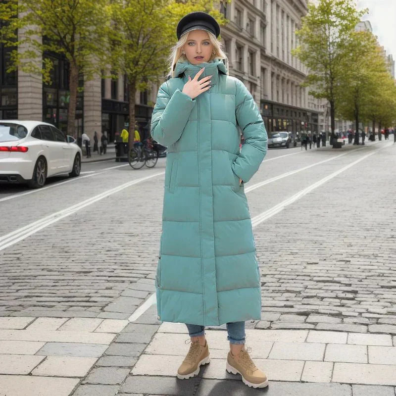 Long Ladies Winter Coat - Isabella-Black-S-Nora Luxe