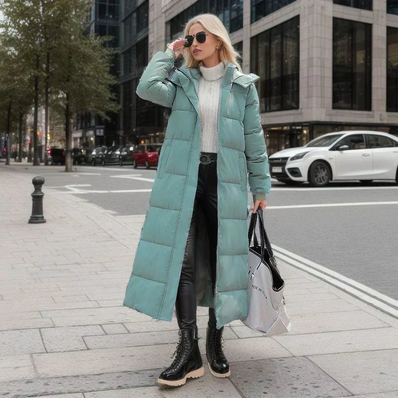 Long Ladies Winter Coat - Isabella-Black-S-Nora Luxe