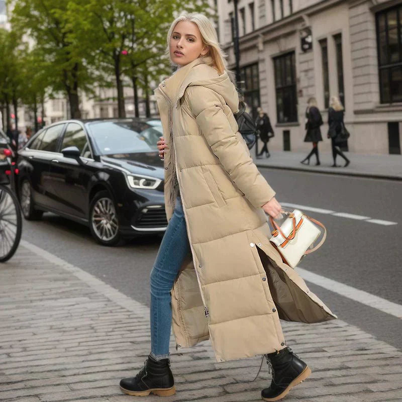 Long Ladies Winter Coat - Isabella-Black-S-Nora Luxe