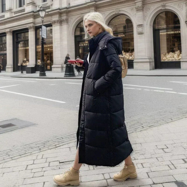 Long Ladies Winter Coat - Isabella-Black-S-Nora Luxe