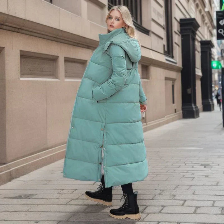 Long Ladies Winter Coat - Isabella-Blue-S-Nora Luxe
