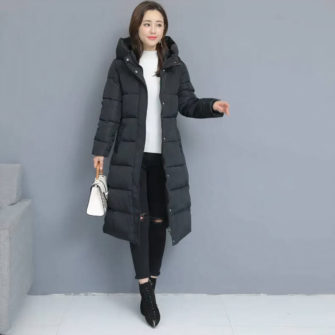 Long Quilted Jacket - Mila-Black-M-Nora Luxe