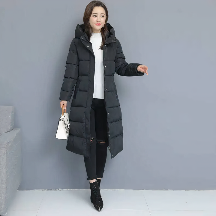 Long Quilted Jacket - Mila-Black-M-Nora Luxe