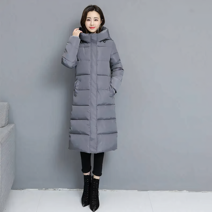 Long Quilted Jacket - Mila-Gray-M-Nora Luxe
