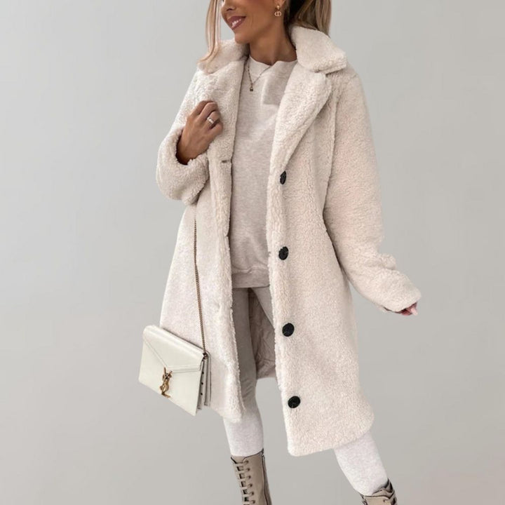 Long Teddy Coat for Women - Elodie-Apricot-S-Nora Luxe