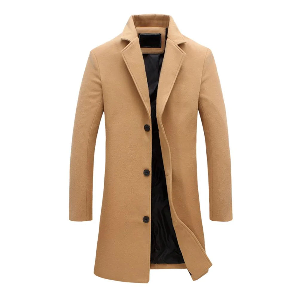 Long Winter Coat for Men - Noah-Beige-M-Nora Luxe
