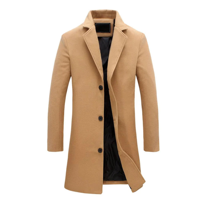 Long Winter Coat for Men - Noah-Beige-M-Nora Luxe