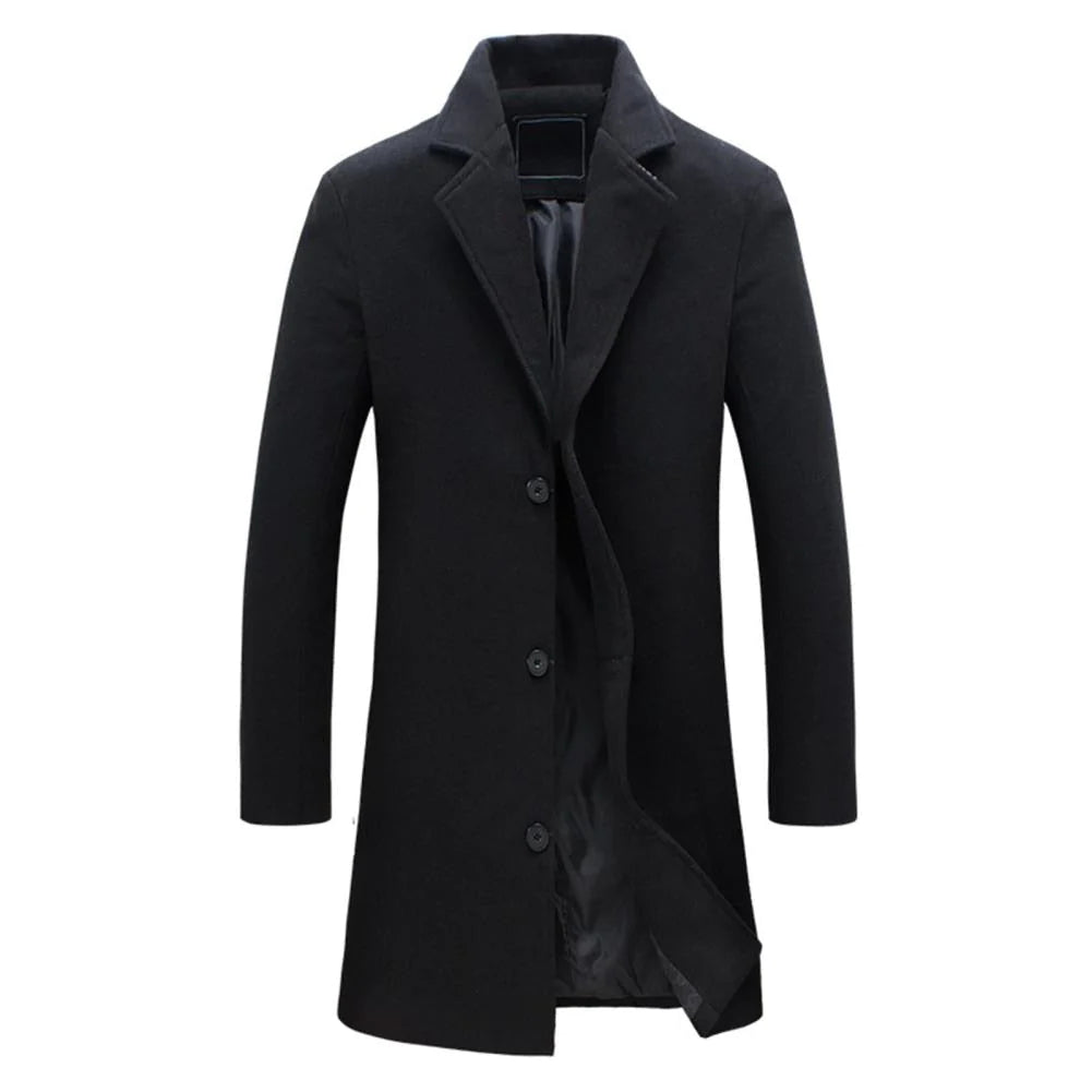 Long Winter Coat for Men - Noah-Black-M-Nora Luxe