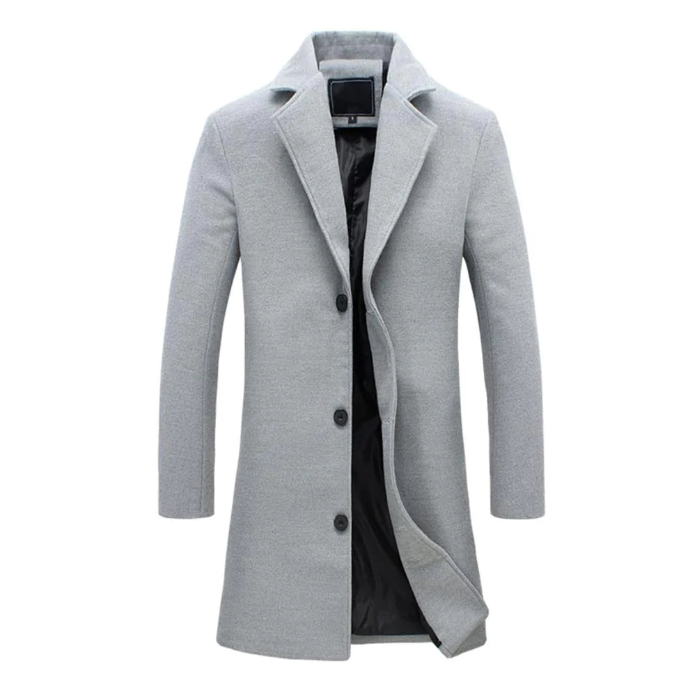 Long Winter Coat for Men - Noah-Light gray-M-Nora Luxe