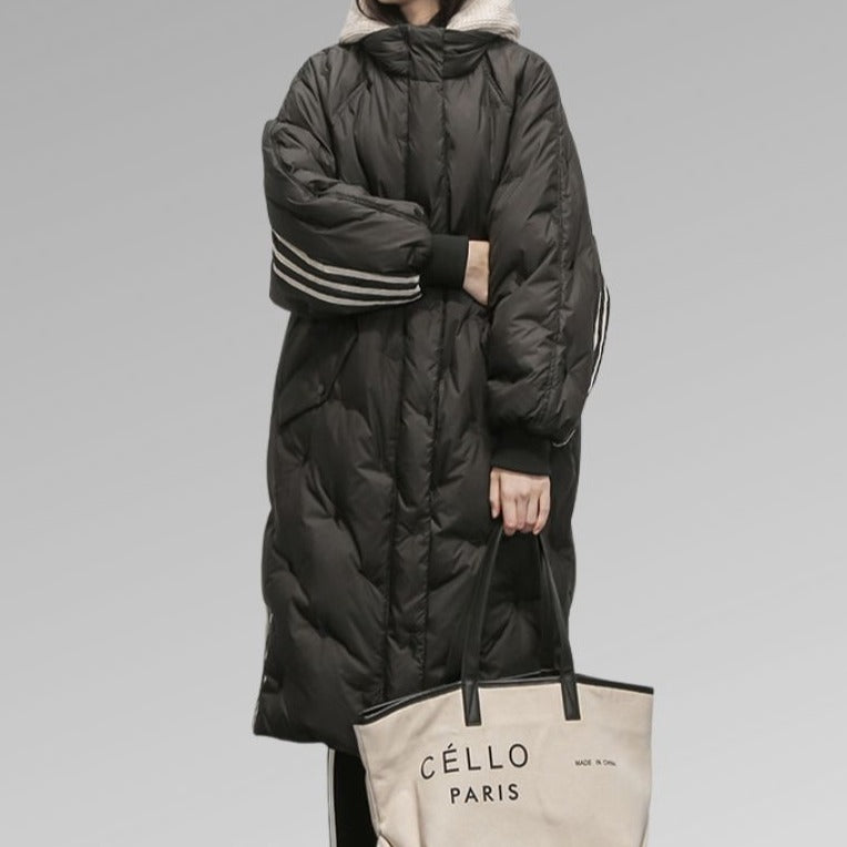 Long Women's Down Winter Coat - Sophie-Black-M-Nora Luxe