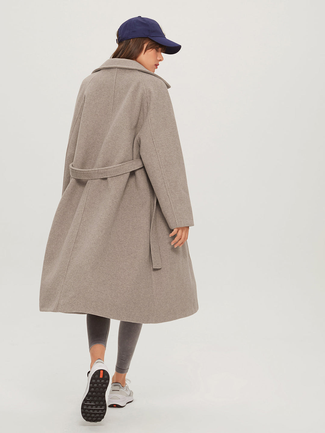 Long Women's Winter Coat - Isolde-Khaki-XS-Nora Luxe