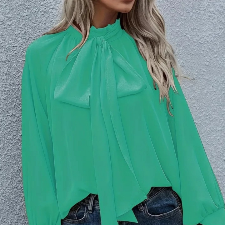 Loose Falling Formal Women's Blouse - Mira-Green-XS-Nora Luxe