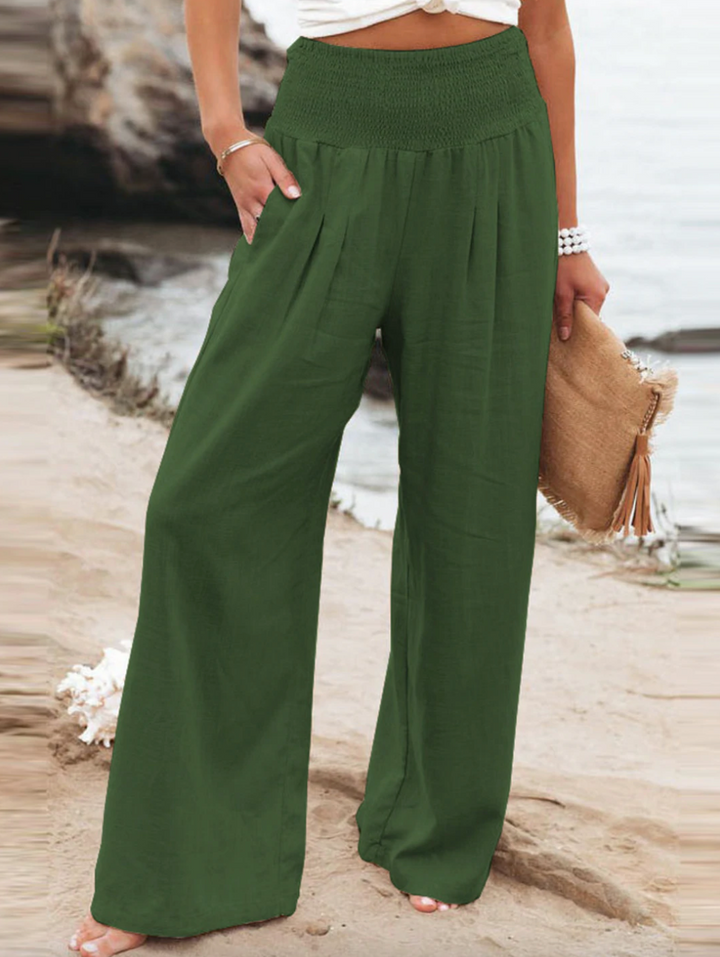 Loose Fit Trousers - BreezeEase-Dark green-32-34-Nora Luxe