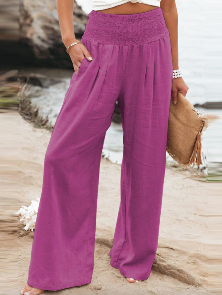 Loose Fit Trousers - BreezeEase-Pink-32-34-Nora Luxe