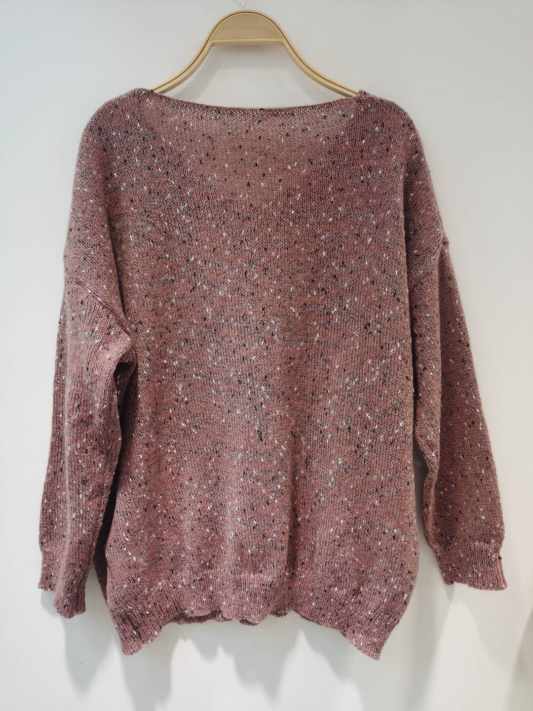 Loose-knit sweater made of multicoloured wool - Lilac-Green-XS-Nora Luxe