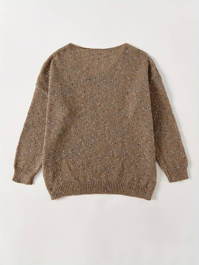 Loose-knit sweater made of multicoloured wool - Lilac-Green-XS-Nora Luxe