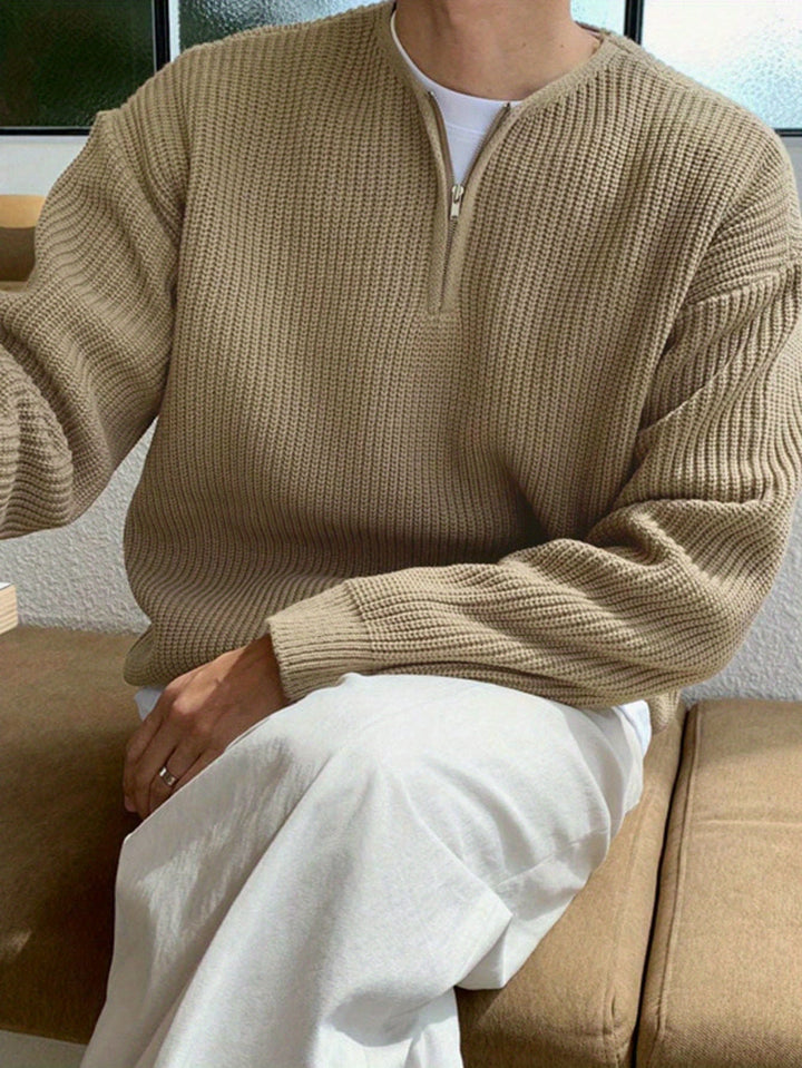 Loose Striped Knitted Sweater for Men - Ronan-Green-XS-Nora Luxe