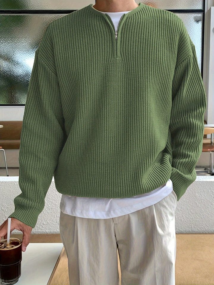 Loose Striped Knitted Sweater for Men - Ronan-Green-XS-Nora Luxe