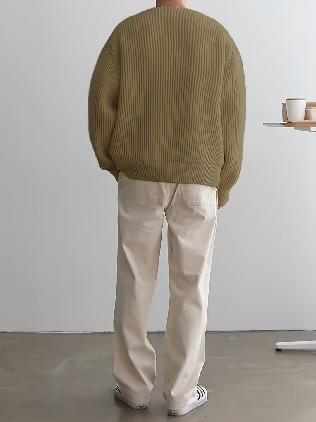 Loose Striped Knitted Sweater for Men - Ronan-Green-XS-Nora Luxe